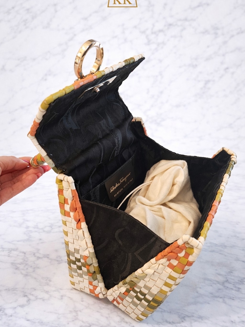 Salvatore Ferragamo Intrecciato Gancini Handbag - Picture 3 of 3